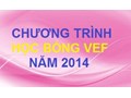 Thông báo các chương trình học bổng/tài trợ của VEF năm 2014 và 2015