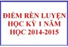 Quyết định về việc công nhận điểm rèn luyện học kỳ 1 năm học 2014-2015