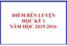 Quyết định về việc công nhận điểm rèn luyện học kỳ 1 năm học 2015-2016