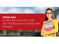 Thông báo về việc nộp hồ sơ xét tuyển vào trường Đại học Nông lâm năm 2016