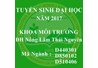 Thông tin tuyển sinh khoa Môi trường năm 2017