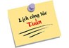 Lịch công tác tuần 02 năm 2020 Đoàn TN (từ ngày 06/01/2020 - 12/01/2020)