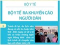 Thực hiện khuyến cáo của Bộ tế về các biện pháp phòng, chống dịch